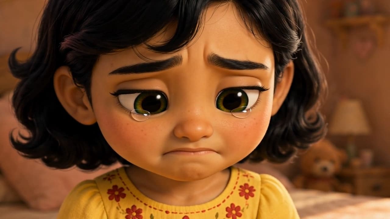 طفلة حزينة تبكي في قصة رحلة أمل